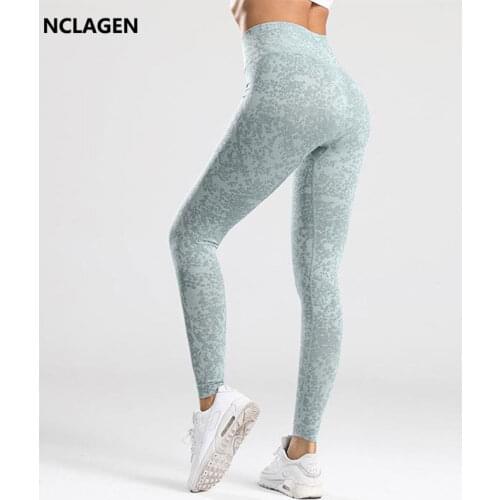 NCLAGEN Sports Seamless Leggings Women High Waist Leopard Workout Fitness Tights Gym Yoga Pants Squat Proof Elastic Sweatpants