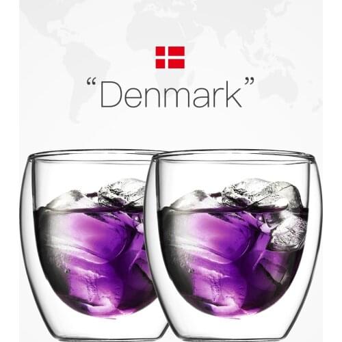 2 Piece 250ml Bodum Vacuum Design Double Wall Glasses World Most Superior No Crack Anti Scalding Coffee Tea Drink Cup Beer Glass