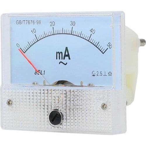 Amp Meter Ammeter DC Analog Current Meter Panel Mechanical Pointer Type 1/2/3/5/10/20/30/50/100/200/300/500mA