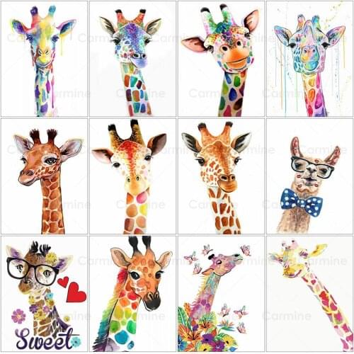 Funny Giraffe Rhinestones Embroidery Drill Round Square Handmade Gift Diamond Painting Animals Cross Stitch Diamond Mosaic Decor