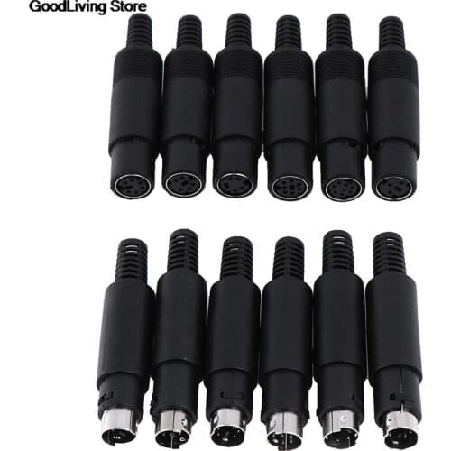 1PC Mini DIN Plug Socket Connector 3/4/5/6/7/8 PIN Chassis Cable Mount Male Female 3-8Pin