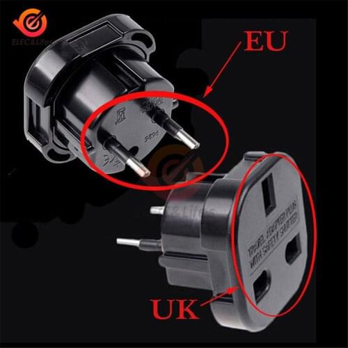 1Pcs Universal Travel UK to EU Plug adapters 240V AC Wall Power Charger Adapter Converter Socket Portable Power Plug Adaptor