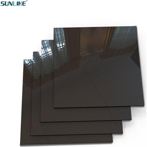 165MM X 165MM Glossy Surface 3K Carbon Fiber Sheet Plate Panel 0.25mm to 6mm High Composite Hardness RC Model