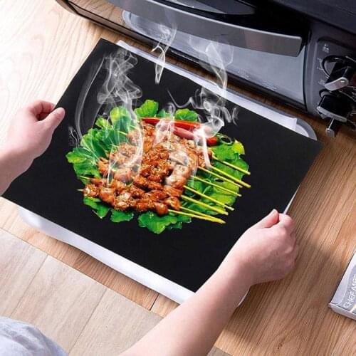 3Pcs 40x50cm BBQ Grilling Mats Nontoxic Heat Resistance Cooking Pads Reusable Grill Non-stick Barbecue Accessories
