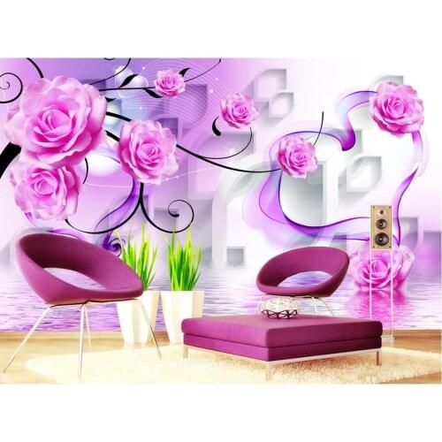 3d wall murals wallpaper Rose reflection Home Decoration papel de parede