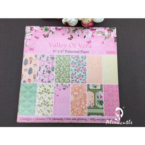 AlinaCraft 24 sheet 6"X6" valley of vera Scrapbooking design patterned paper pack andmade craft paper craft Background pad