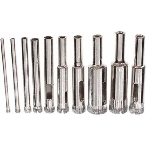 10 x diamond drill bit 3-18 mm hole saw for marble stone glass plastic tarpaulin DIY Tool Accessories