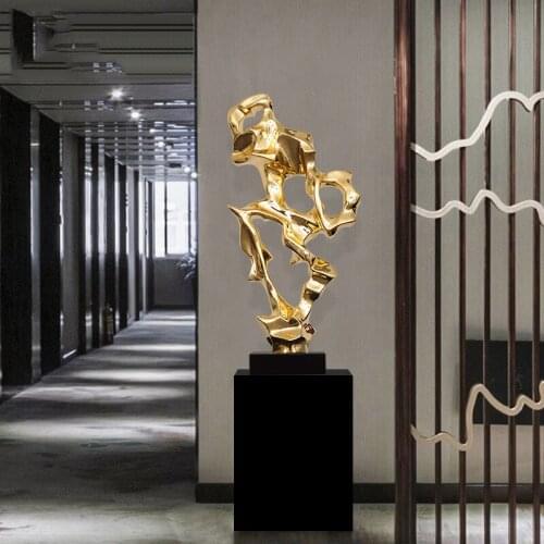 Large 79cm Taihu Stone Shape Modern Abstract Sculpture Decoration For Hotel Living Room Office Entrance Work Art Home Soft Decor