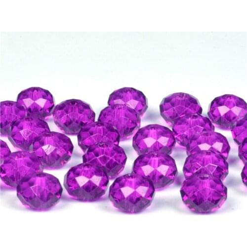 Purple Color 4 6 8mm 35-70Pcs Rondelle Austria faceted Crystal Glass Beads Loose Spacer Round Beads for Jewelry Making