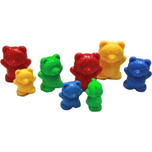 96pcs Montessori Color And Math Materials Rainbow Count Bears