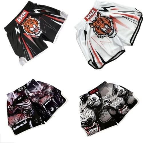 Cheap Beast Boxing Pants MMA Kickboxing Shorts Sports Training Competition Shorts Muay Thai Mma Short Trade Price Men Women