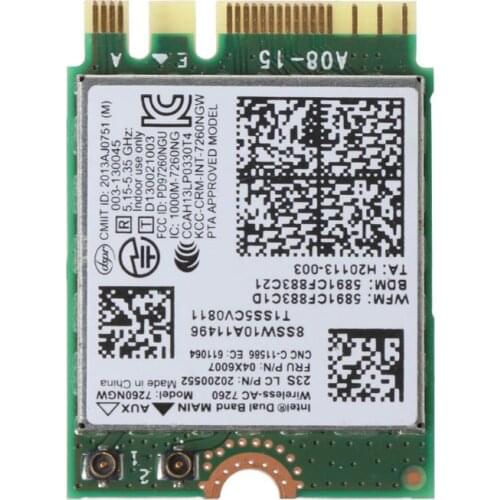 For thinkPad X240 T440 T540P L440 5G Dual Band 7260NGW AC FRU:04X6007 Adapter AXYB