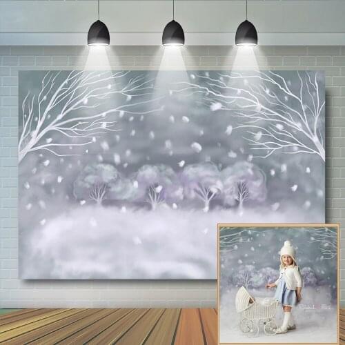 Christmas Snowflake Backdrop Photography Winter Snowfield Children Portrait Background Oil Painting Hand Photocall