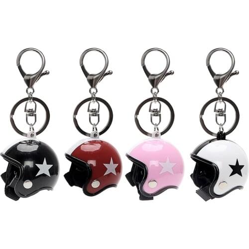 FORAUTO Metal Key Rings Car Auto Keychain Keyfob Car Accessories Key Chain Car Styling Five-star Motorcycle Safety Helmets