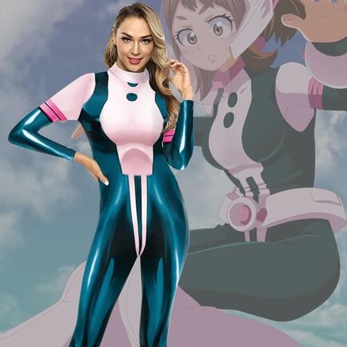 Anime My Hero Academia Anime Cosplay Costume Spandex Clothing Halloween Party Cosplay Made Women Zentai Catsuit Bodysuit