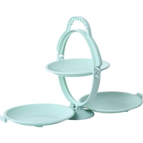 Creative Double Layer Folding Fruit Tray Desserts Plate Living Room Tea Table Snack Plates Cookies Dish Dry Fruits Nuts Trays