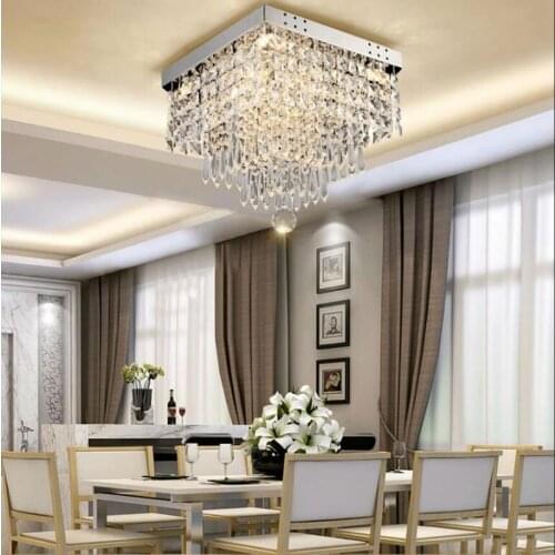 Mini Square Chandelier for Dining room Kitchen Island Bar restaurant hallway chandelier K9 Crystal Ball led luster Chandelier