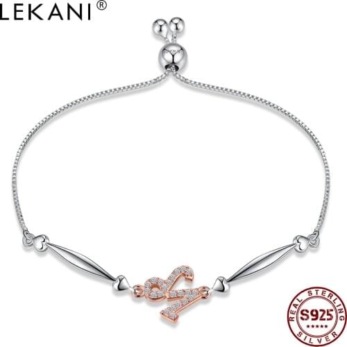 LEKANI 925 Sterling Silver Bracelet For Women Capricorn Fashion Trends Adjustable Bracelets Party Fine Jewelry New Arrival