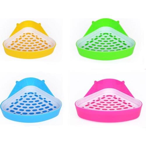 Small Animal Pet Urinal Rabbit Toilet Cat RabbitToilet Potty Bowl Corner Clean Litter Trays Family Pets