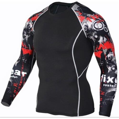 Man Cycling Clothes Skinsuit Long Sleeve Mma T Shirt Gym Cycling Jersey Super Elastic Quick-drying Tight Sweat S-3XL Basketball