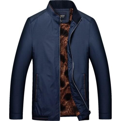 New Mens Jacket Autumn Jacket Men Business Casual Jackets Stand Collar Coat Winter Coats Thick Fleece Clothes XXXL Streetwear