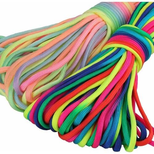 New 5mm Seven Colors Gradation Umbrella Rope Seven Core Polypropylene Rope Craft
