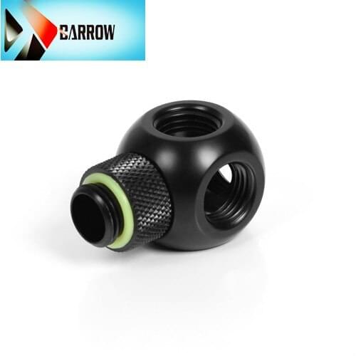 Barrow G1/4" Black Silver White, 5 Way tube spliter, water cooling building fittings,5 ways cubic with 360 rotary,TX5T-A01