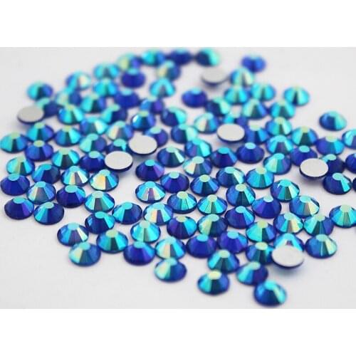 Sapphire AB Crystals Flatback Strass Glue On Non Hotfix Rhinestones DIY 3D Nail Art Decoration Gems