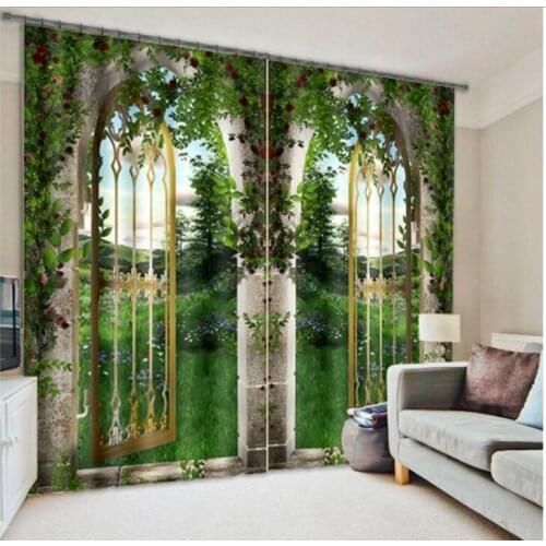 Kitchen Curtain Luxury Blackout 3D Window Curtains For Living Room Bedroom Customized size Drapes Cortinas Rideaux Cushion cover