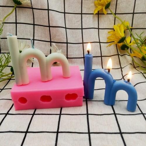 Letter M Shape Double Arch DIY Aromatherapy Candle Mold Silicone Mould