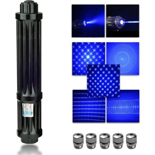 2W Burning Blue Laser Pointer 445nm 10000m 21cm Laser Light Hight Powerful 450nm Focusable Flashlight Burn Match / Firecrackers