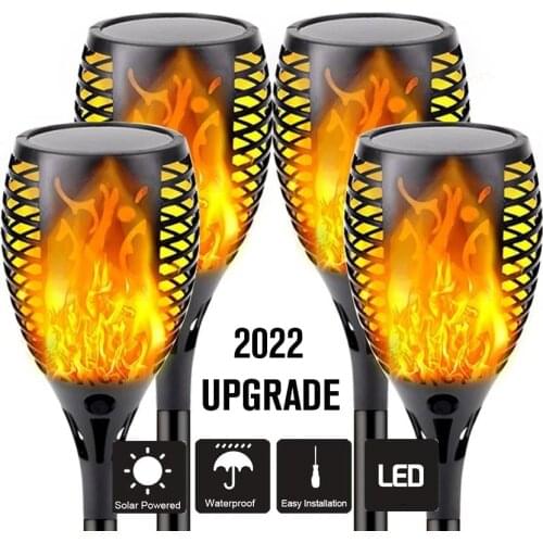 Solar Flame Torch Light Flickering Solar LED Lights Outdoor Waterproof Landscape Christmas Decorations for Garden Patio Yard
