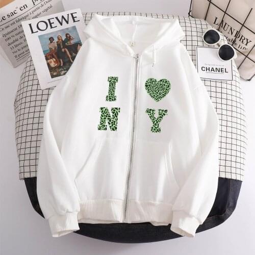 Letter Zip Up Hoodie Women Long Sleeve Pocket Shirt Hooded Zipper Sweatshirts for Women Tops Cotton Hoodies Woman Ropa Mujer