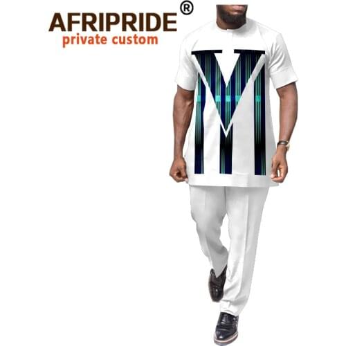 African Traditional Clothing for Women Print Shirts Pants Set Plus Size Casual Tracksuit Blouse Dashiki Outfits Pockets A2016041