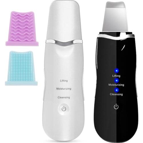 Ultrasonic Skin Scrubber Deep Cleaning Face Scrubber Vibrating Facial Cleansing Skin Spatula Peeling Beauty Instrument Device