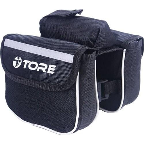 Bicycle Cycling Frame Pannier Saddle Front Tube Bag Both Side Double Pouch 15cm x 12cm x 5cm wholesale