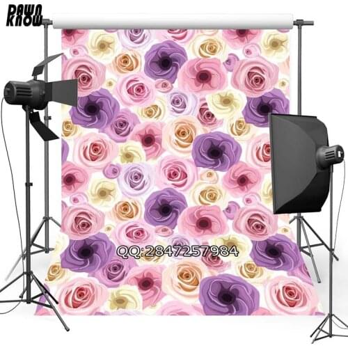 DAWNKNOW Flower Vinyl Photography Background For Newborn New Fabric Polyester Backdrop For Wedding Photo Studio F2407