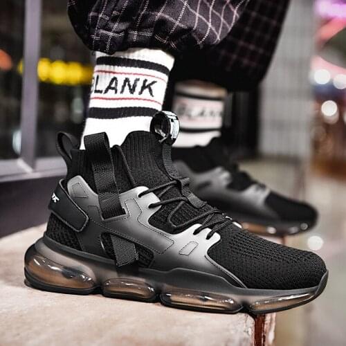 Four seasons new mens high-top fashion sports shoes trend hot selling comfortable mens casual shoes outdoor non-slip breathabl