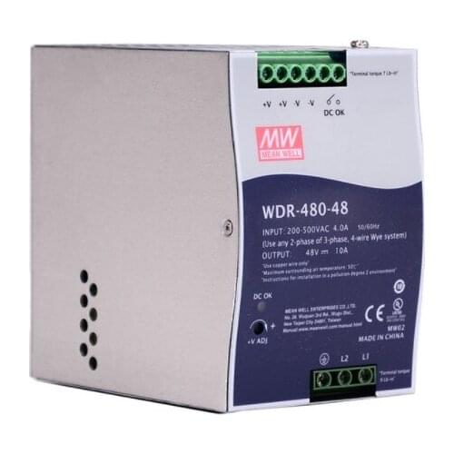 WDR-480-48 480W | 48V | 180-550VAC/254-780VDC WDR Track Switching Power Supply