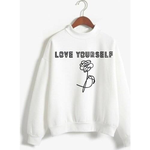 Bangtan boys korean style fashion turtleneck o-neck sweatshirts kpop women oversize outwear kpop bangtan harajuku clothes