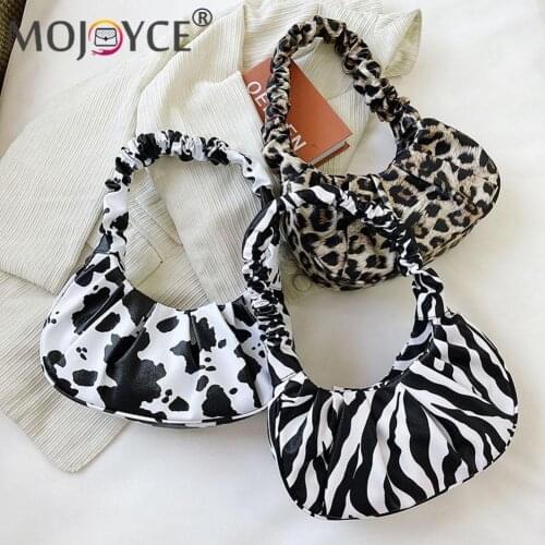 Women Vitnage Bag PU Leather Printing Pleated Luxurious Small Hobos Shoulder Vintage Casual Underarm Top Mini Handle Bag