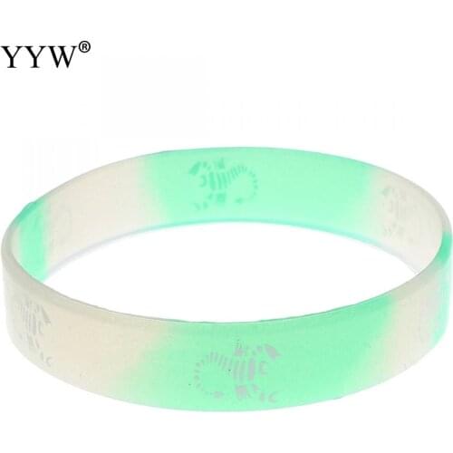 12mm Glow in the Dark Star 10pcs/bag Mixed Colors Scorpion Pattern Rubber Wristband Silicone Luminous Bracelet for Women Men