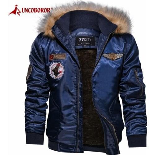 Winter Parkas Coat Army Military Fleece Jacket Men Casual Fur Collar Hooded Coat Overcoat Air Force Motorcycle Thick Warm Jacket