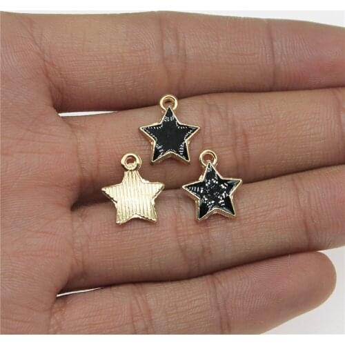 10pcs Star Charms For Jewelry Making 12x14mm KC Gold Color Enamel Accessories