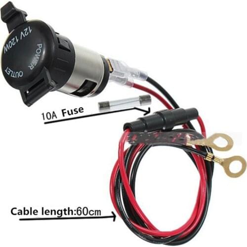 12V 24V 120W Cigarette Lighter Waterproof Power Motorcycle Boat Car Cigarette Lighter Socket Plug With Fuse & Wire