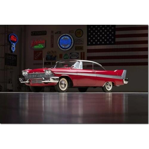 1958 Plymouth Fury Supercar Wall Art Pictures Canvas Cool Posters Home Decoration Modular Painting HD Printed Framed For Bedroom