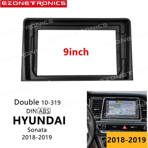 1din 2Din Car DVD Frame Audio Fitting Adaptor Dash Trim Kits Facia Panel 9inch For HYUNDAI Sonata 2018-2019 Double Radio Player