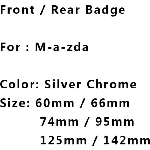 3D ABS Silver Chrome Car Hood Front Bonnet Grill Badge Emblem Auto Rear Trunk Sticker Logo For Mazda Car Styling Accessories