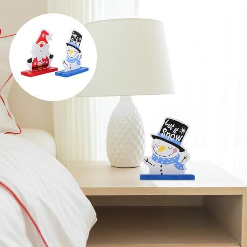 4pcs Decorative Christmas Santa Ornaments Xmas Black Hat Snowman for Home