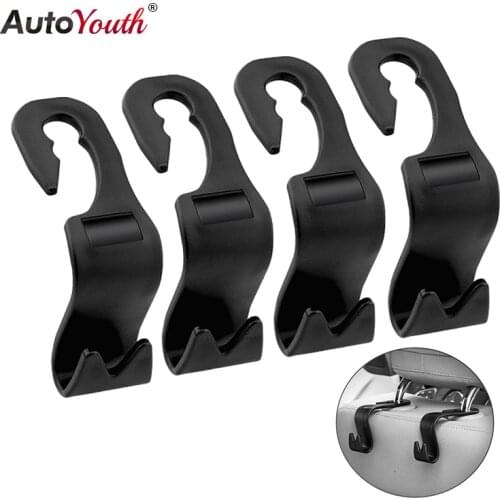 AUTOYOUTH 4Pack Car Vehicle Back Seat Headrest Organizer Hanger Storage Hook for Groceries Bag Handbag